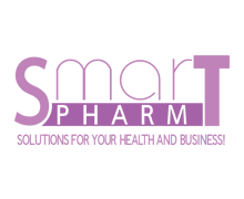 Smart pharm Logo and text Solutions for your health and business